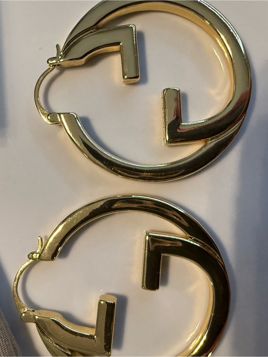 Gucci Jewelry - Gucci Gold Tone Interlocking G Hoop Earrings